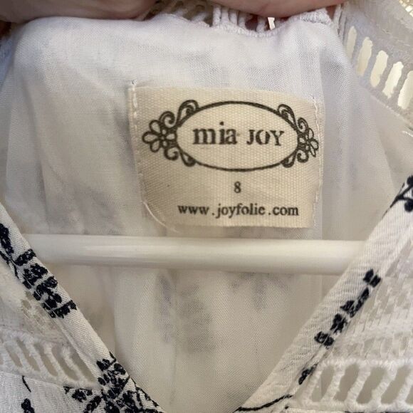 Joyfolie Mia Joy Alicia Maxi Dress Blue Leaf Print Boho Girls Size 8 - Picture 8 of 14